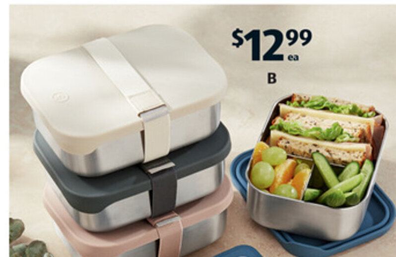 B Stainless Steel Lunchbox with Silicone Lid offer at ALDI