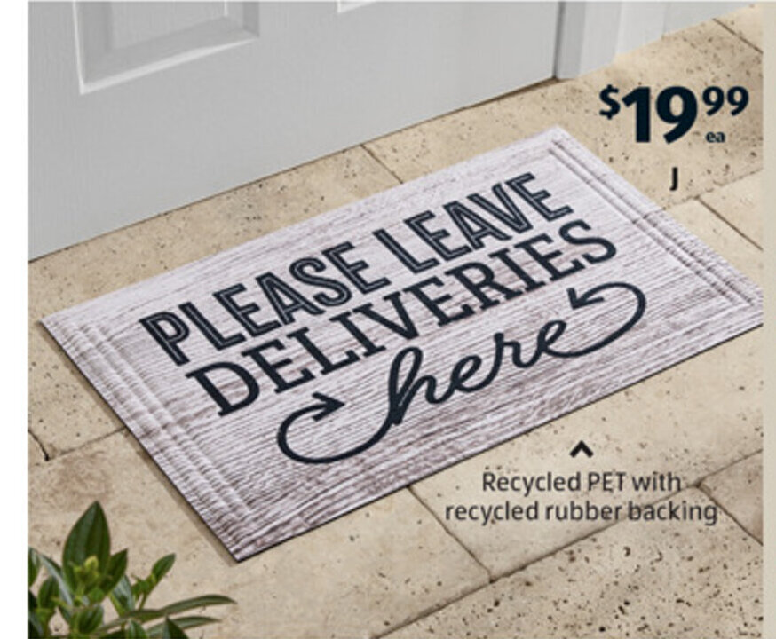 J Fashionable Door Mat Top surface 100 recycled PET and backing made