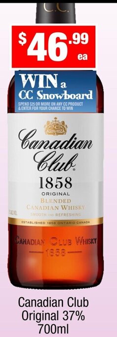 Liquor Stax Canadian Club Original 37% 700ml offer
