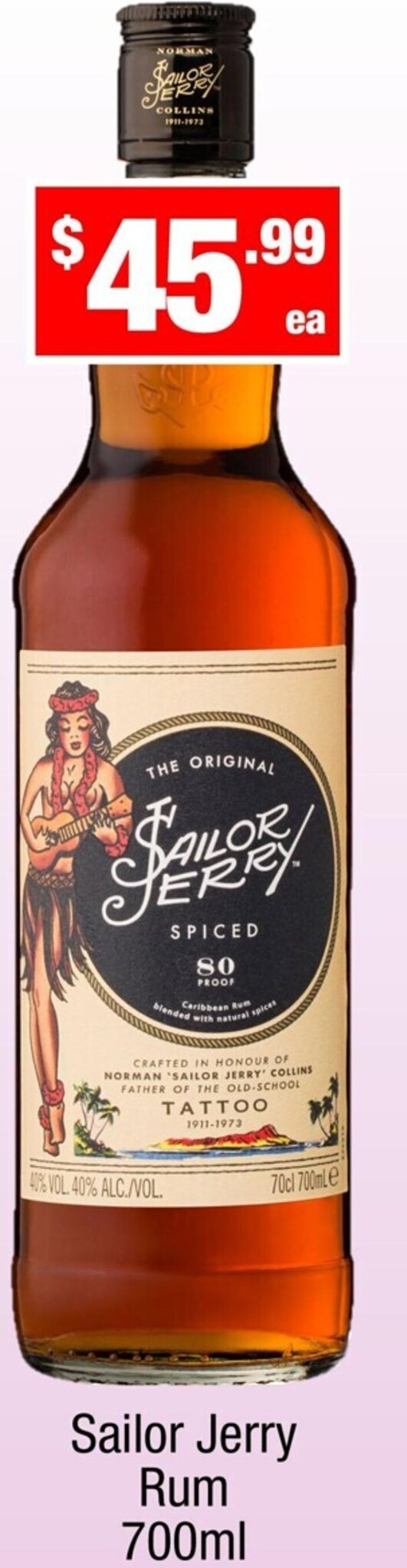 Sailor Jerry Rum 700ml offer at Liquor Stax