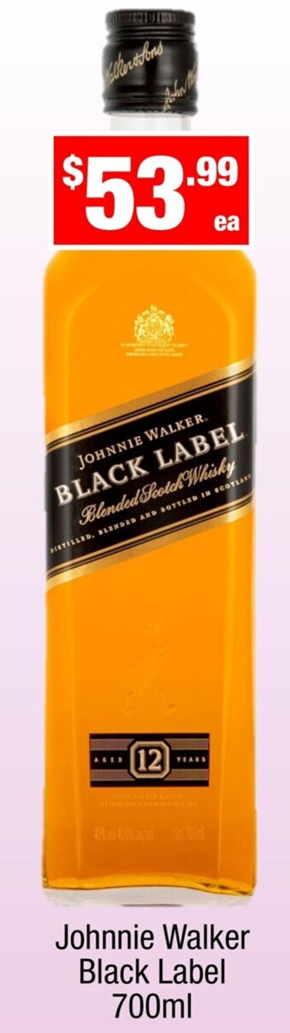 Johnnie Walker Black Label 700ml offer at Liquor Stax