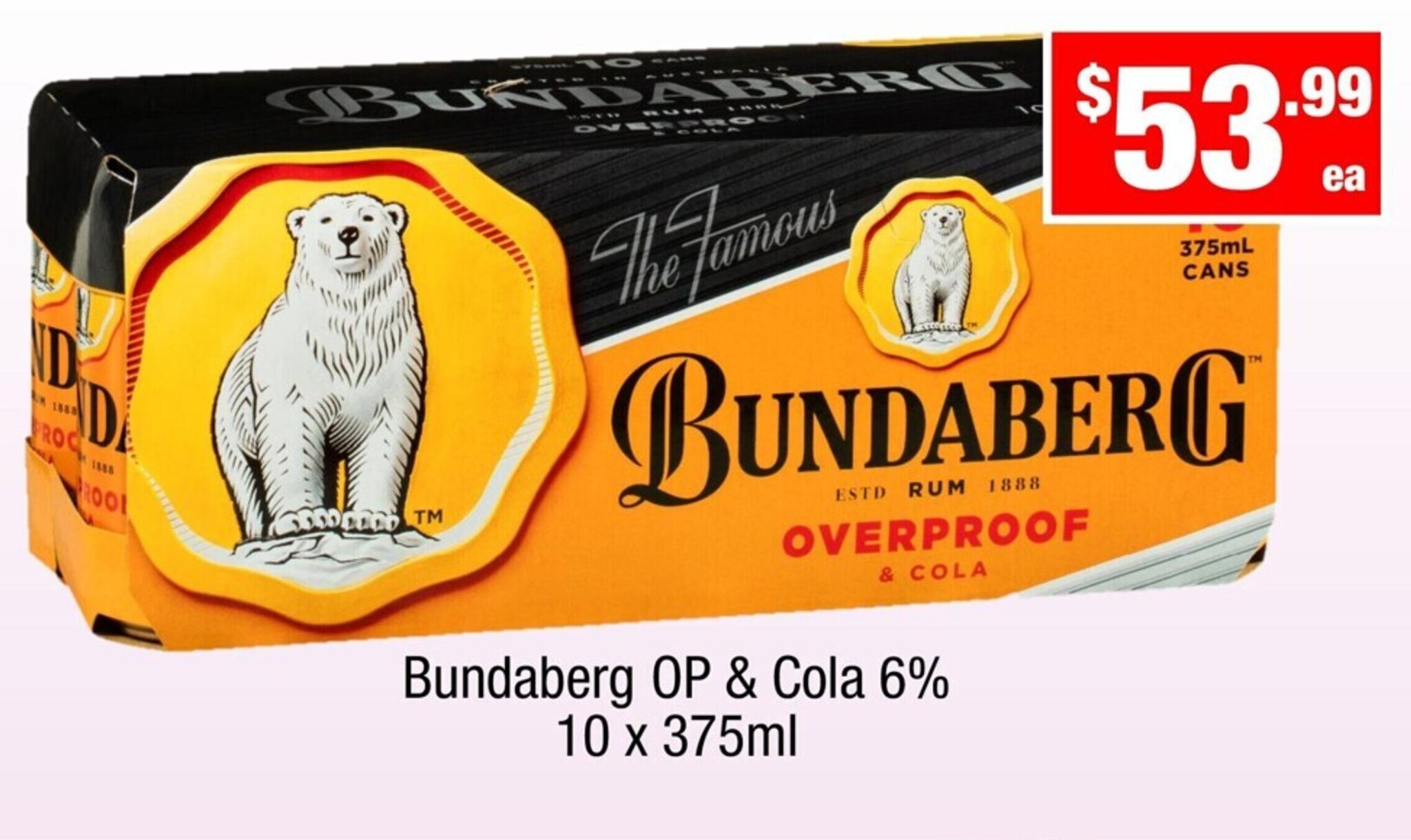 Bundaberg OP & Cola 6 10 x 375ml offer at Liquor Stax