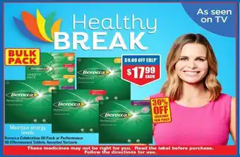 Chemist Warehouse Berocca Celebration 60 Pack or Performance 60 Effervescent Tablets Assorted Variants offer