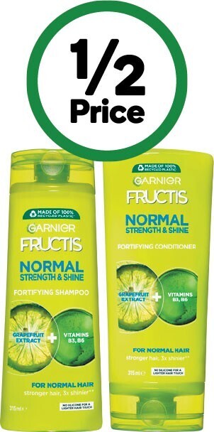 Woolworths Garnier fructis shampoo or conditioner 315ml offer