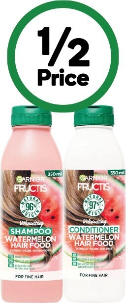 Woolworths Garnier fructis hair food shampoo or conditioner 350ml offer