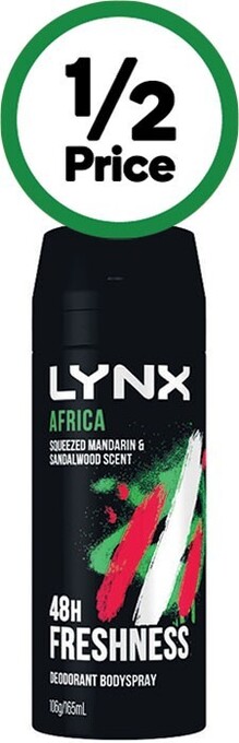 Woolworths Lynx body spray or antiperspirant deodorant 165ml offer