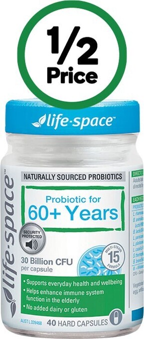 Woolworths Life space probiotic for 60+ years pk 40* offer