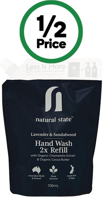 Woolworths Natural state hand wash refill 700ml offer