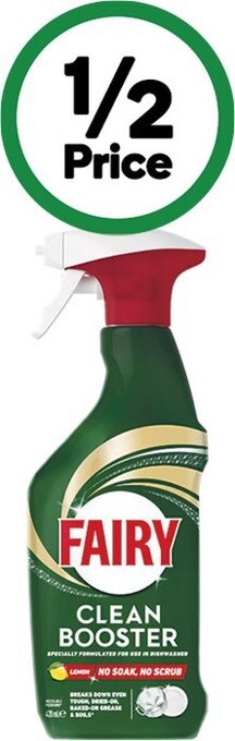 Woolworths Fairy clean booster dishwasher power spray 420ml offer