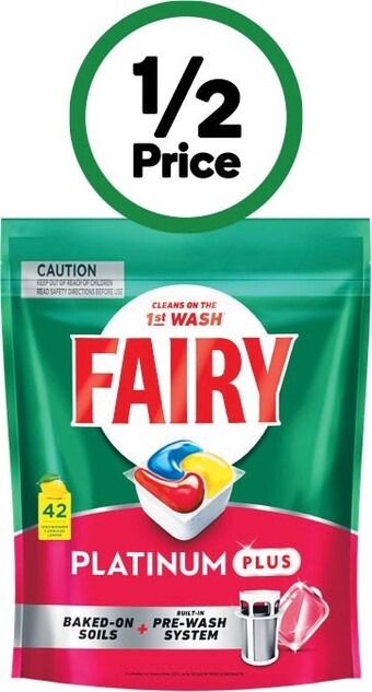 Woolworths Fairy platinum plus dishwasher tablets pk 42 offer