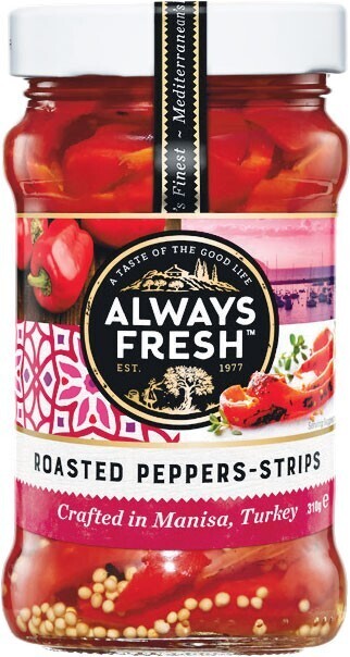 Always fresh roasted peppers strips 310g