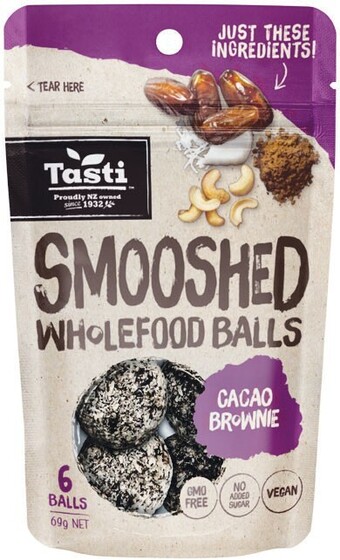 Woolworths Tasti smooshed or fruit & vege balls 58-69g – from the health food aisle offer
