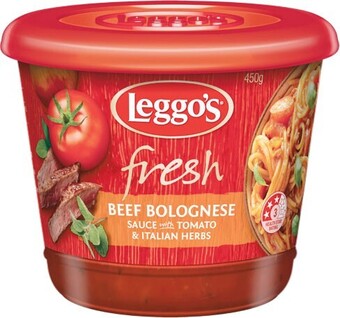 Woolworths Leggo’s fresh pasta sauce varieties 450g – from the fridge offer