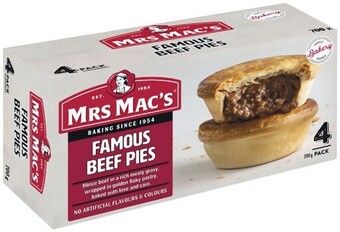 Woolworths Mrs mac’s beef pies 700g pk 4 offer