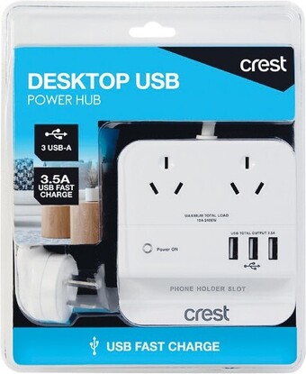 Woolworths Crest power hub 2 socket 3 usb offer