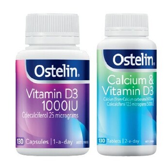Coles Ostelin vitamin d3 1000iu capsules or calcium & vitamin d3 tablets 130 pack offer
