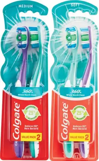 Coles Colgate toothbrush 360° 2 pack offer
