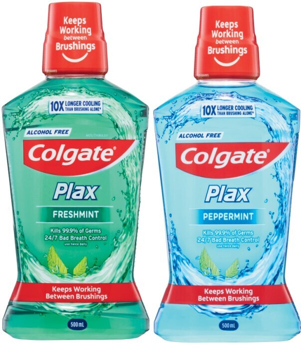Colgate plax mouthwash 500ml offer at Coles