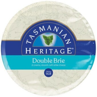 Coles Tasmanian heritage camembert or double brie 250g offer
