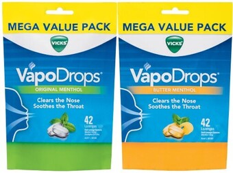 Coles Vicks vapodrops menthol lozenges 42 pack^ offer