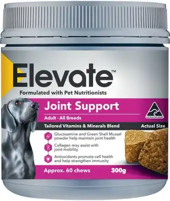 Coles Elevate dog treats 300g offer