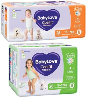 Coles Babylove cosifit bulk nappies 26 pack-48 pack offer