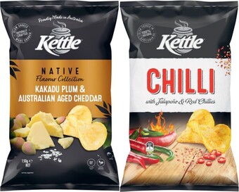 Coles Kettle potato chips or natives 150g-165g offer