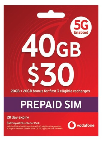 Coles Vodafone $30 prepaid plus starter pack offer