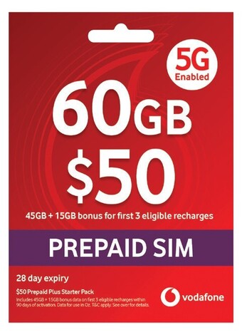 Coles Vodafone $50 prepaid plus starter pack offer