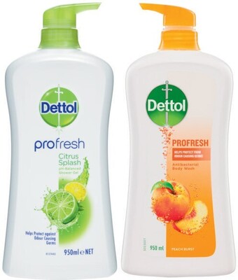 Coles Dettol pro fresh shower gel 950ml offer