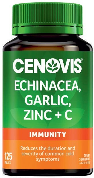 Coles Cenovis echinacea, garlic, zinc & c tablets 125 pack offer