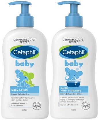 Cetaphil baby gentle wash & shampoo or daily lotion 400ml