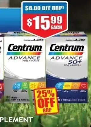 Chemist Warehouse Centrum Advance for Adults offer