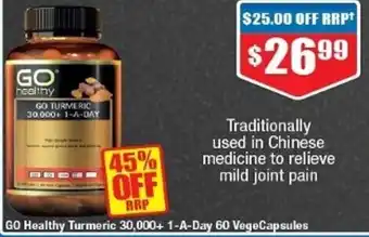 Go Health Turmeric 30,000+ 1-A-Day 60 VegeCapsules