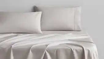 Myer Sheridan 300tc classic percale sheet set^ 40cm depth in dove offer