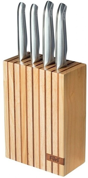 Furi 5pc pro wooden knife block set