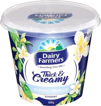 IGA Dairy farmers thick & creamy yoghurt 600g selected varieties offer
