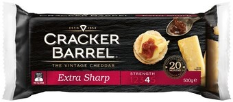 IGA Cracker barrel extra sharp vintage cheddar cheese block 500g offer
