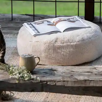 Pillow Talk Nevada faux fur floor cushion round by m.u.s.e. offer