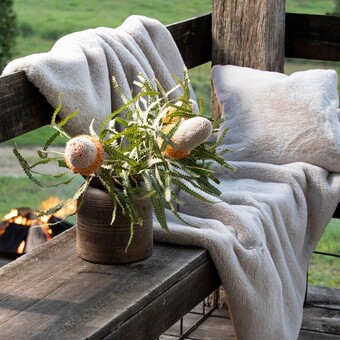 Pillow Talk Nevada faux fur throw by m.u.s.e. offer