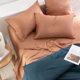 Pillow Talk 400 thread count bamboo cotton flat sheet by habitat offer
