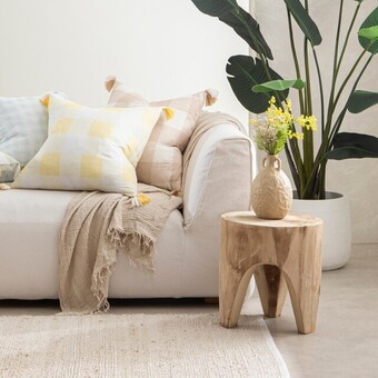 Pillow Talk Maya timber stool by m.u.s.e. offer