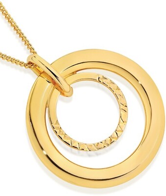 Angus & Coote 9ct gold double circle pendant offer