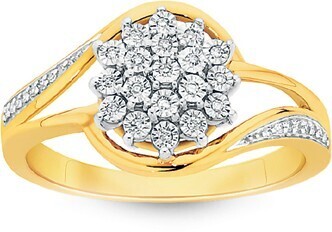 Angus & Coote 9ct gold diamond cluster swirl dress ring offer