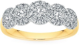 Angus & Coote 9ct gold diamond halo ring offer