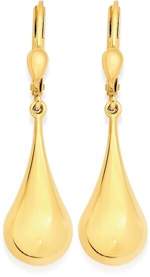 9ct gold bomber drop earrings