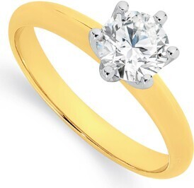Angus & Coote 18ct gold diamond solitaire ring offer