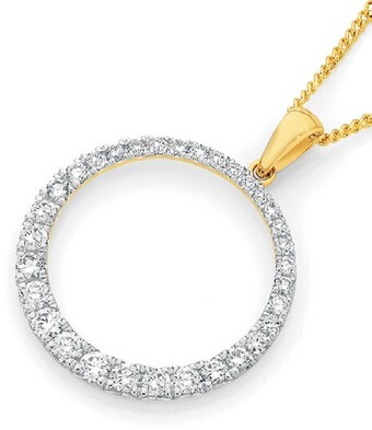 Angus & Coote 9ct gold diamond circle of love pendant offer