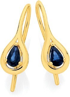 Angus & Coote 9ct gold natural sapphire drop earrings offer
