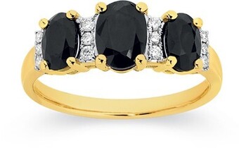 Angus & Coote 9ct gold sapphire & diamond ring offer
